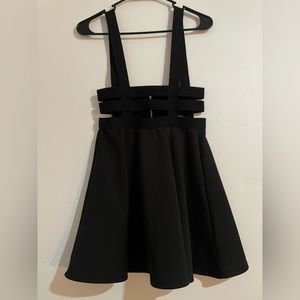 Black Strapy Layer Skirt with Straps